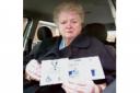 Pam Daly in her car after the theft of her disabled badge