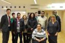 Matthew Offord MP (far left) met service users at Langdon