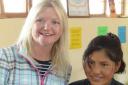 Vicky Coombes with Maruja, the girl she sponsors through ActionAid.