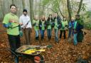Staff at the Times Series helped clear a woodland path last year on Mitzvah Day
