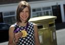 Jo Rowsell visits her gleaming post box in Cheam