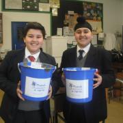 Teams from John Lyon School collecting for the competition