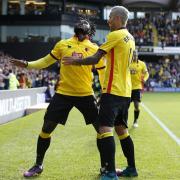 Isaac Success celebrates his first Watford goal. Picture: Action Images