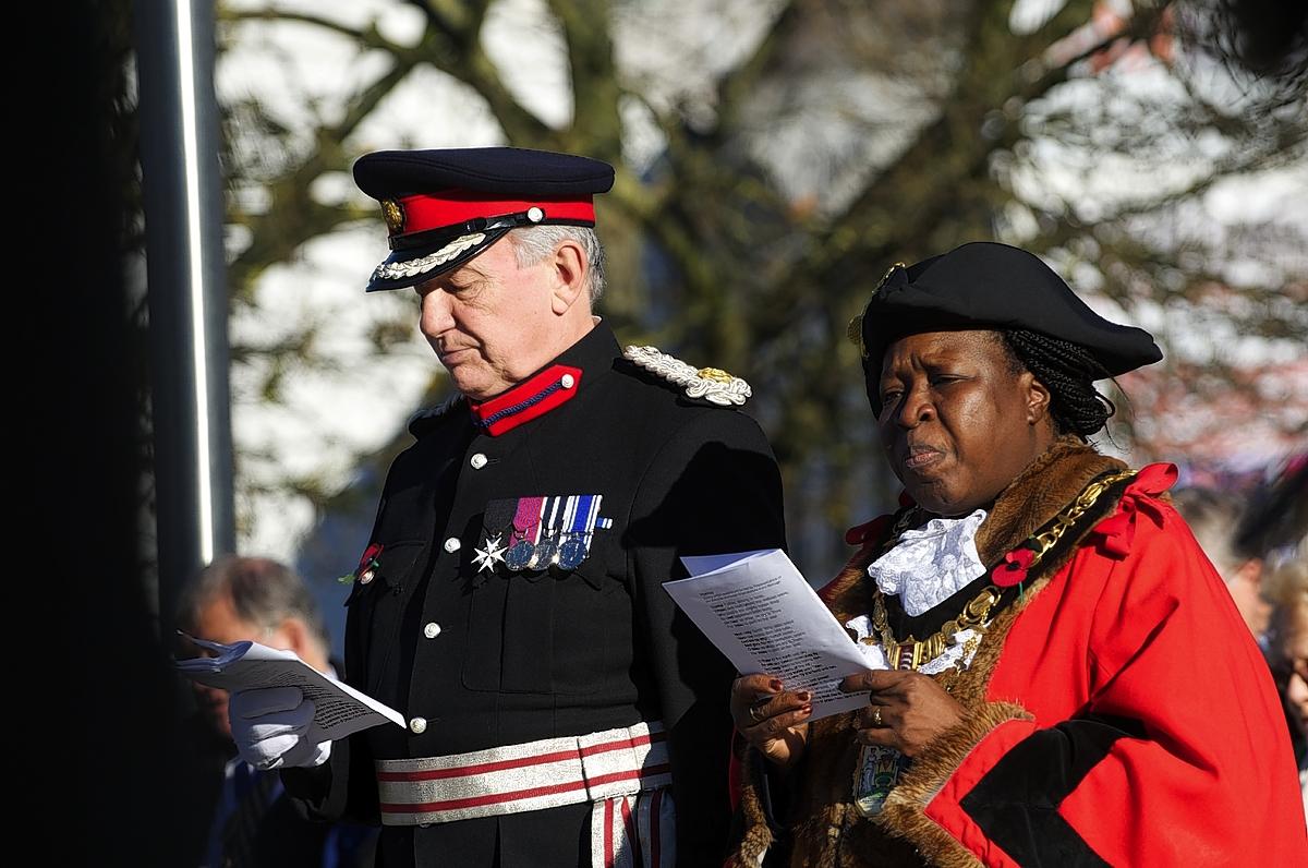 Harrow Mayor Cllr Nana Asante led dedications, joined by representatives from the armed forces, the Royal British Legion and schoolchildren.