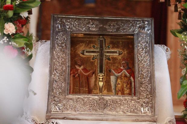 People travelled from across the region to touch, kiss and pray to the fragment of the True Cross