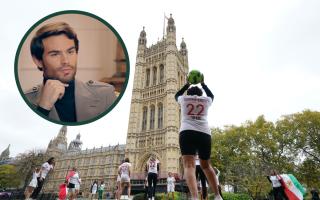 The reality TV star joined a group of 22 Iranian women who were playing football in Westminster on Saturday. (PA/ Channel 4/ Made In Chelsea)