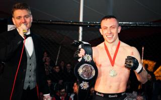 Richard Buskin after winning the lightweight UFW champion belt (David Itzcovitz Photography)