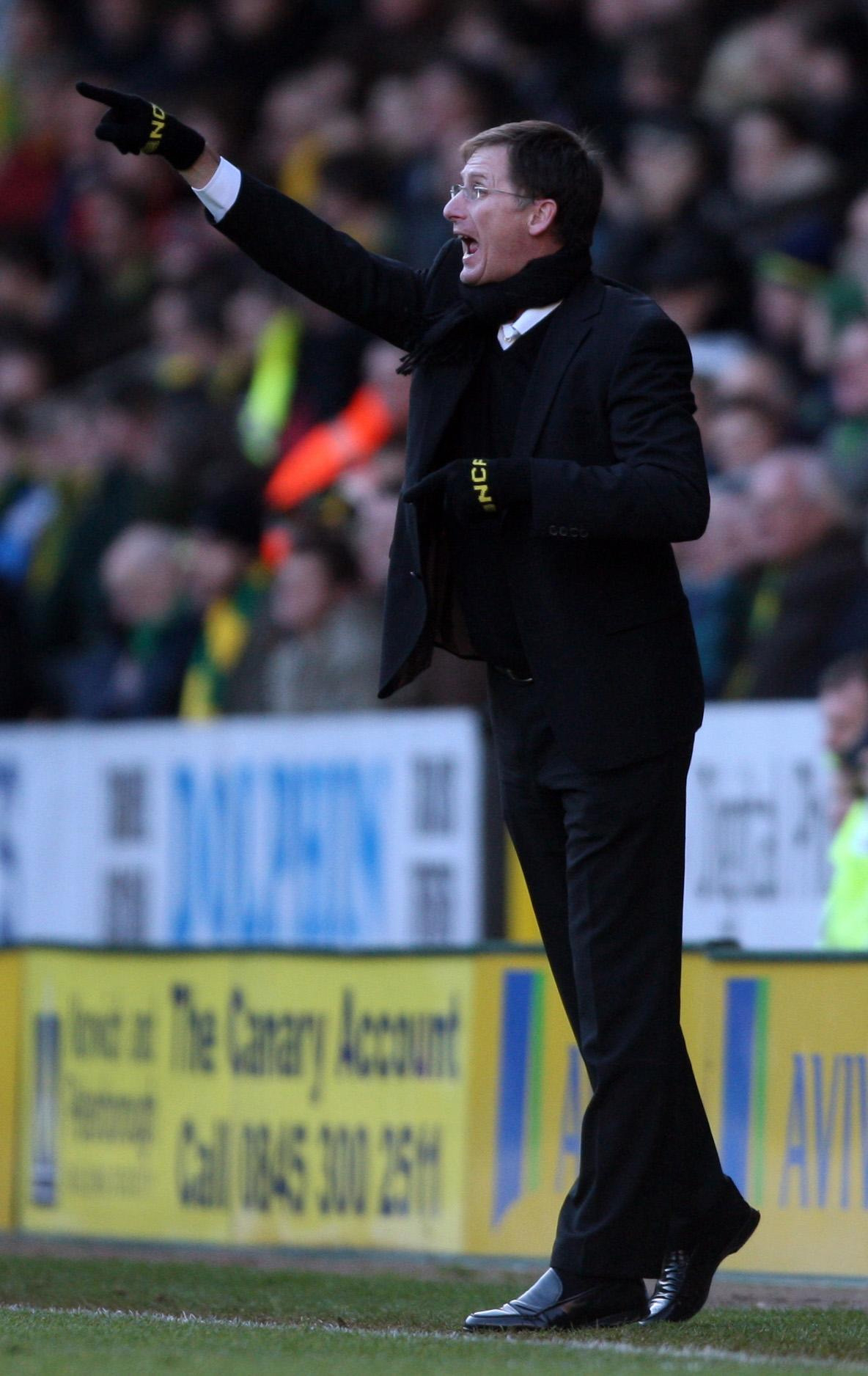 Glenn Roeder during his time at the Norwich City helm. Photo: PA