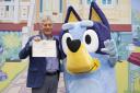 Australian High Commissioner Stephen Smith presents children’s character, Bluey with the first Special Recognition Award for Cultural Impact across the UK and the world at Australia House in London (David Parry Media Assignments/PA)