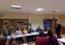 The candidates at the hustings with Mind in Harrow chief executive Mark Gillham (Photo: Mind in Harrow)