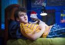 Harry Melling on stage as Jason with puppet Tyrone
