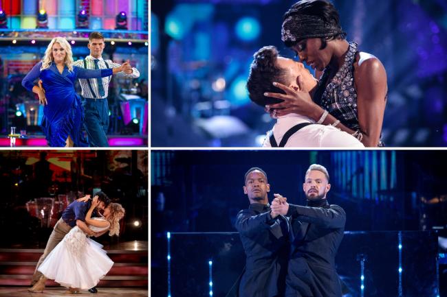 Sara and Alijaz, Rose and Giovanni, AJ and Kai, John and Johannes as celebrity contestants on Strictly. Credit: PA