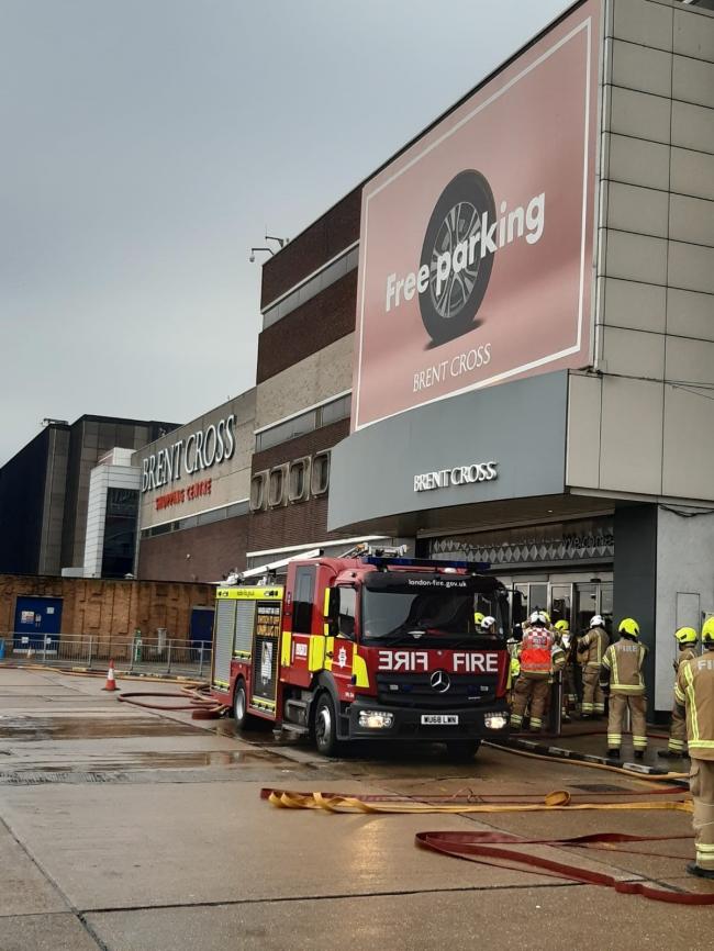Firefighters were called to Brent Cross after reports of a fire (Photo:  London Fire Brigade)