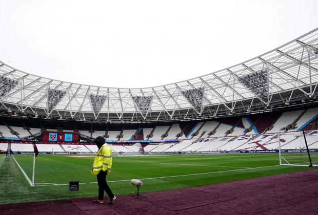 Harrow Times: A general view of a steward by the pitch before the Premier League match at the London Stadium, London