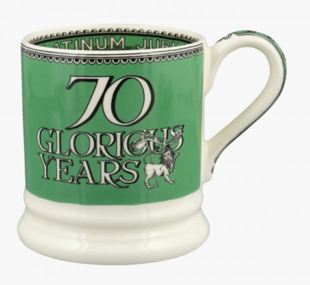 Harrow Times: Queen's Platinum Jubilee 70 Glorious Years 1/2 Pint Mug (Emma Bridgewater
