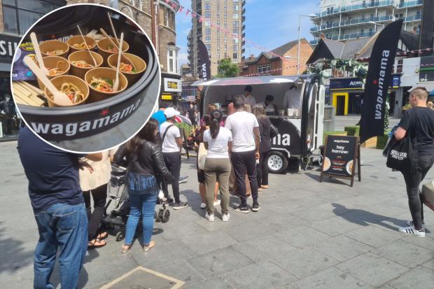 A Wagamama truck in Harrow town centre