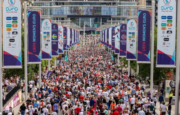 Harrow Times: Wembley Park welcomed thousands of fans ahead of the UEFA Women's EURO Final 2022 Credit: Wembley Park / Chris Winter 