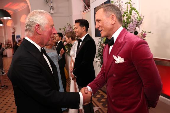 Harrow Times: The then prince of Wales meets Daniel Craig upon his arrival for the World Ki Premiere of No Time To Die Harrow Times: The then prince of Wales meets Daniel Craig upon his arrival for the World Ki Premiere of No Time To Die