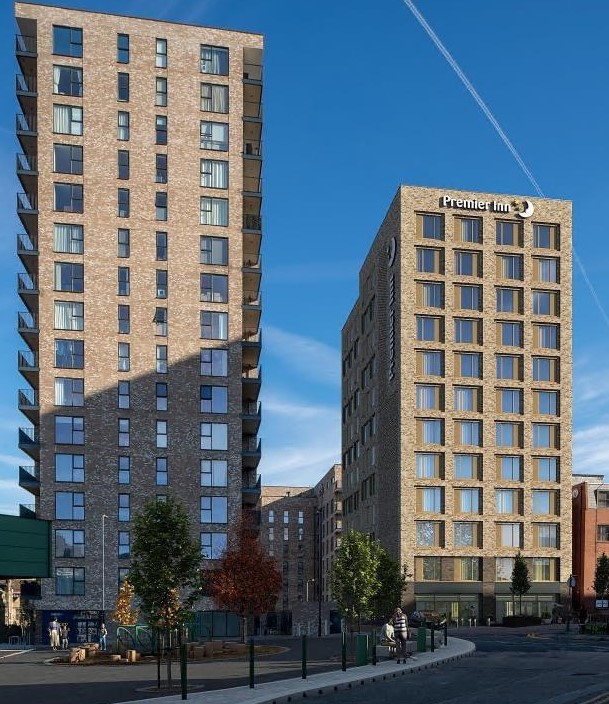 Premier Inn Harrow Town Centre CGI. If approved, the new 140-bedroom hotel will be spread over 12-floors. Image Credit: M+P Property Holdings