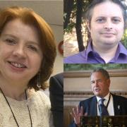 Parliamentary candidates for Harrow East: (clockwise) Cllr Pamela Fitzpatrick, Adam Bernard and Bob Blackman