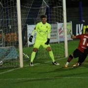 Wealdstone concede their sixth goal of the match Picture: Jon Taffel