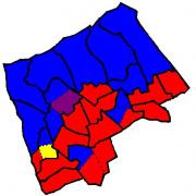 How the borough is now divided up among the political parties