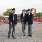 Boy Secretaries at the school, left to righ: Brandon, Freddie and Edos