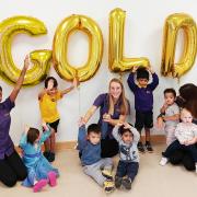 Bright Little Stars Nursery in Stanmore celebrating the 'gold' award. Credit: Bright Little Stars