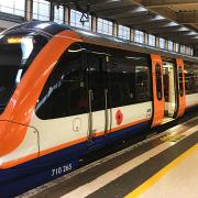 Pictured is a London Overground train at London Euston - as the Bakerloo and London Overground will not serve many stations for some of December