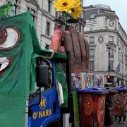 Harrow had a themed float at the parade - ‘save Harrow, save the planet’
