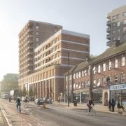 A CGO of Greenmead Place. The development, dubbed 'Tesco Towers' would provide 504 new homes in ten apartment blocks. Image Credit: Notting Hill Genesis