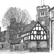 Pinner Church and the Orient restaurant