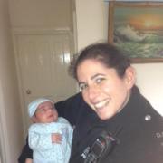 PC Sasha Hubert with the baby police helped deliver
