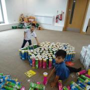 Harrow Central Mosque was filled with around 60 volunteers who packed food parcels to send across the UK