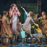 Miranda Hart's Miss Hannigan is plagued by the orphans (Photo: Paul Coltas)