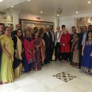 Labour leader Jeremy Corbyn with Harrow West MP Gareth Thomas and members of the Jain community at a temple in Kenton (Image: @Jainpedia)