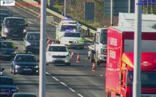 An overturned vehicle on the M4 has led to traffic delays