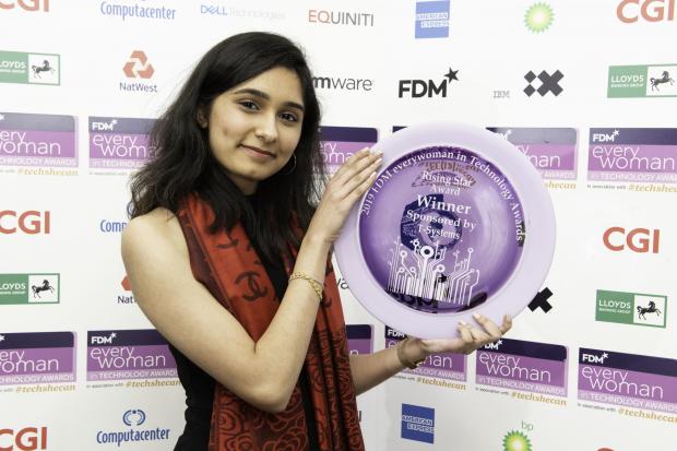 Mahek Vara from Harrow received the Rising Star Award for her Code Camp app 